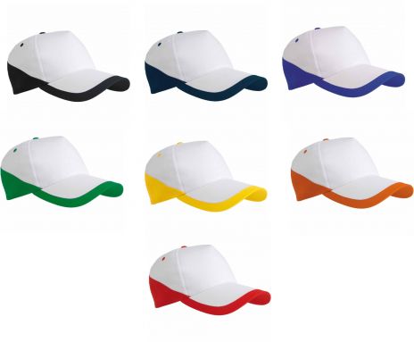Cappellino Baseball 5 pannelli bordi colorati