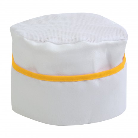 Cappello cuoco bianco con bordi colorati