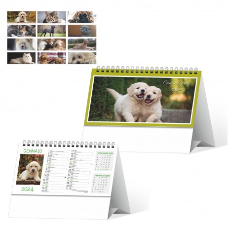 Calendario scrivania soggetto cani e gatti economico stampa logo