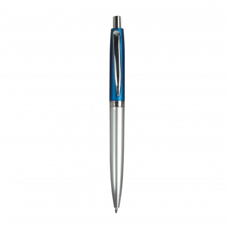 Penna a scatto con fusto bicolore e clip in metallo