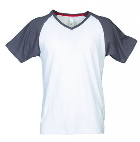 T-shirt bianca con maniche a contrasto