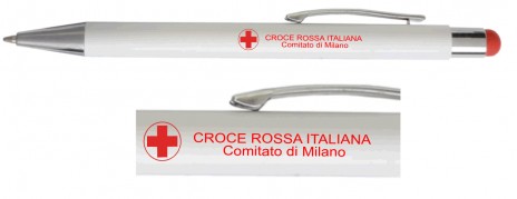 Penna metallo stampa laser logo Croce Rossa Italiana