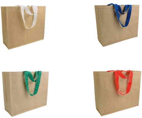 Shopper borsa PP grande carta manici lunghi colorati